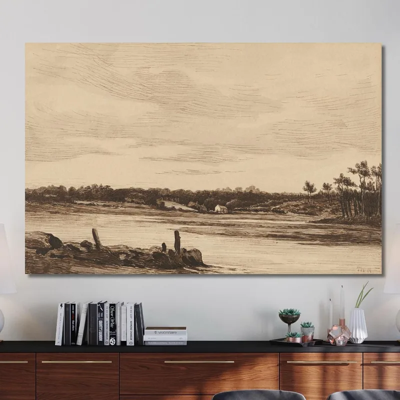 The Loing River At The Edge Of The Forest Of Fontainebleau Théodore Rousseau