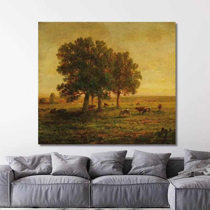 Vaches Sous Un Groupe De Chênes Apremont Théodore Rousseau