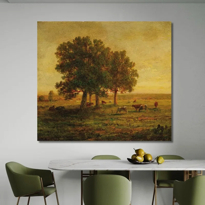 Vaches Sous Un Groupe De Chênes Apremont Théodore Rousseau