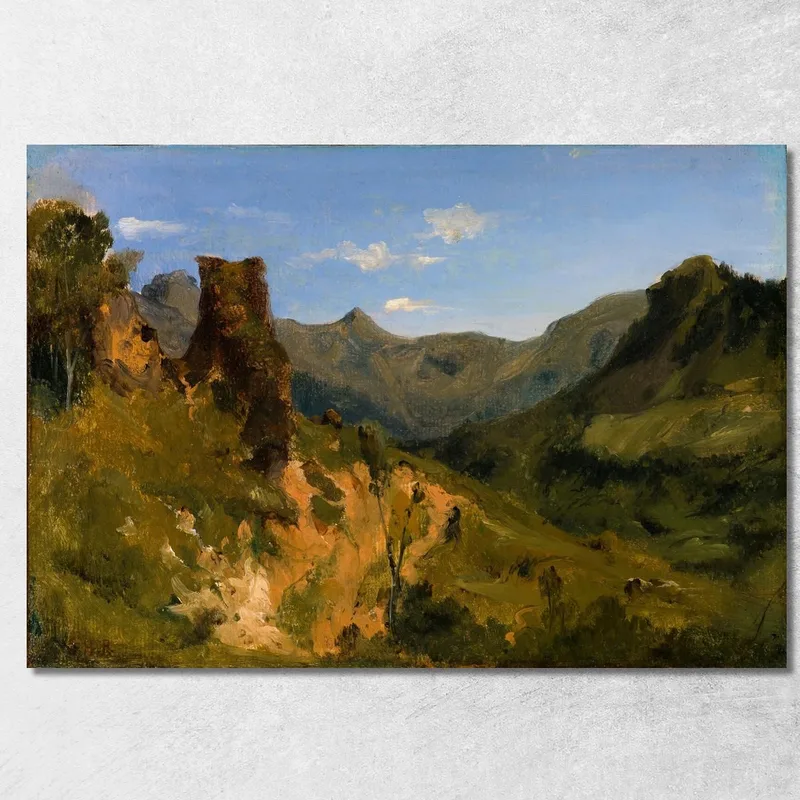 Vallée Des Monts D'Auvergne Théodore Rousseau tableau impression sur toile