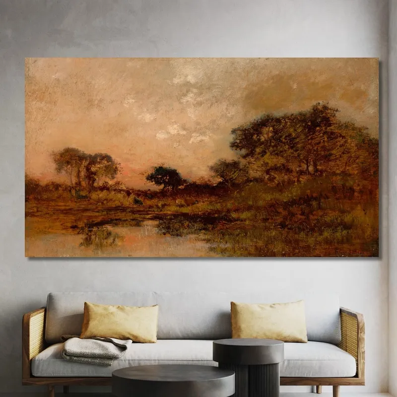 Pond At Dusk Théodore Rousseau