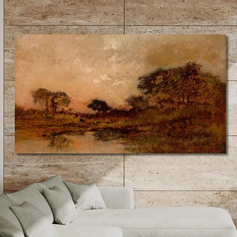 Pond At Dusk Théodore Rousseau