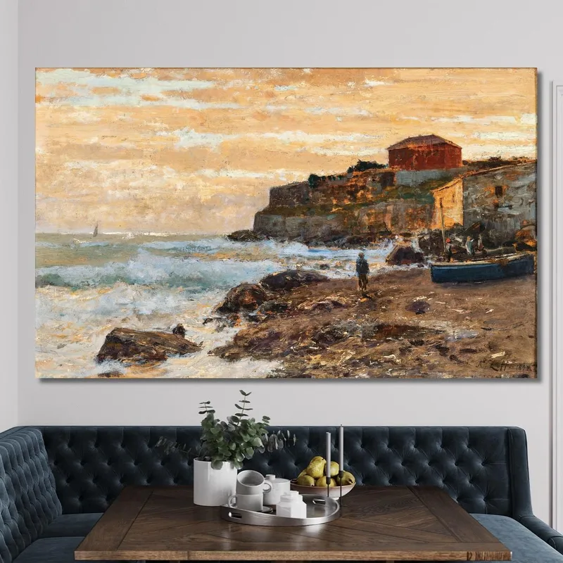 Un Barco Pesquero En La Playa Al Atardecer Alfred Zoff