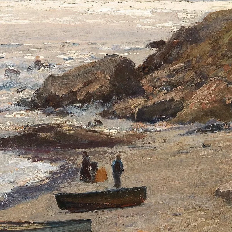 Ambiente Nocturno Con Pescadores En La Costa. Alfred Zoff