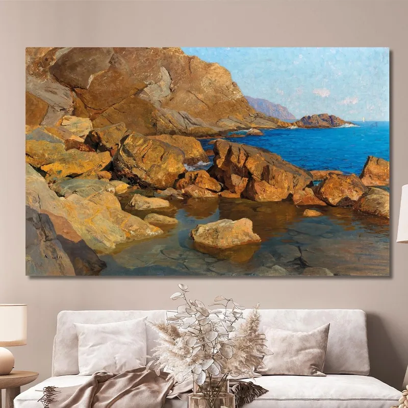 Côte Rocheuse Près De Nervi Au Soleil Du Soir Alfred Zoff