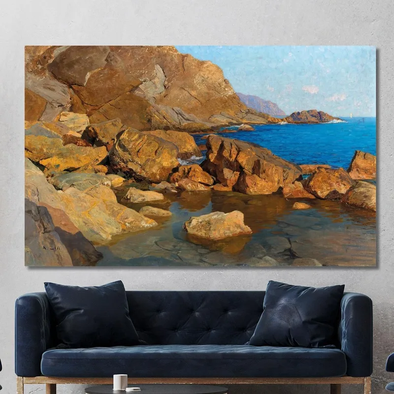 Côte Rocheuse Près De Nervi Au Soleil Du Soir Alfred Zoff