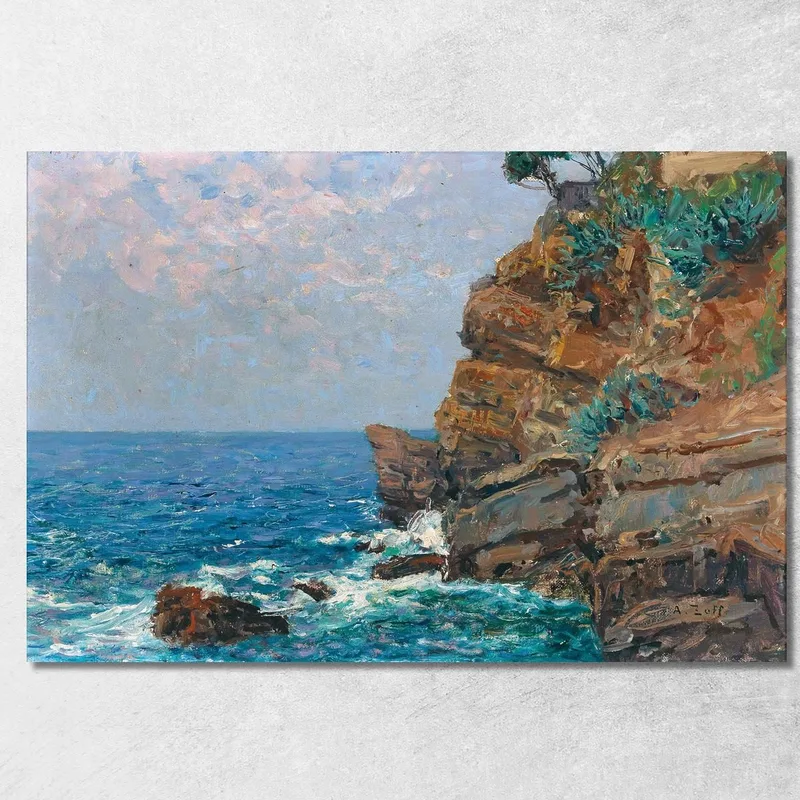 En La Costa De Sestri Levante Alfred Zoff cuadro en lienzo