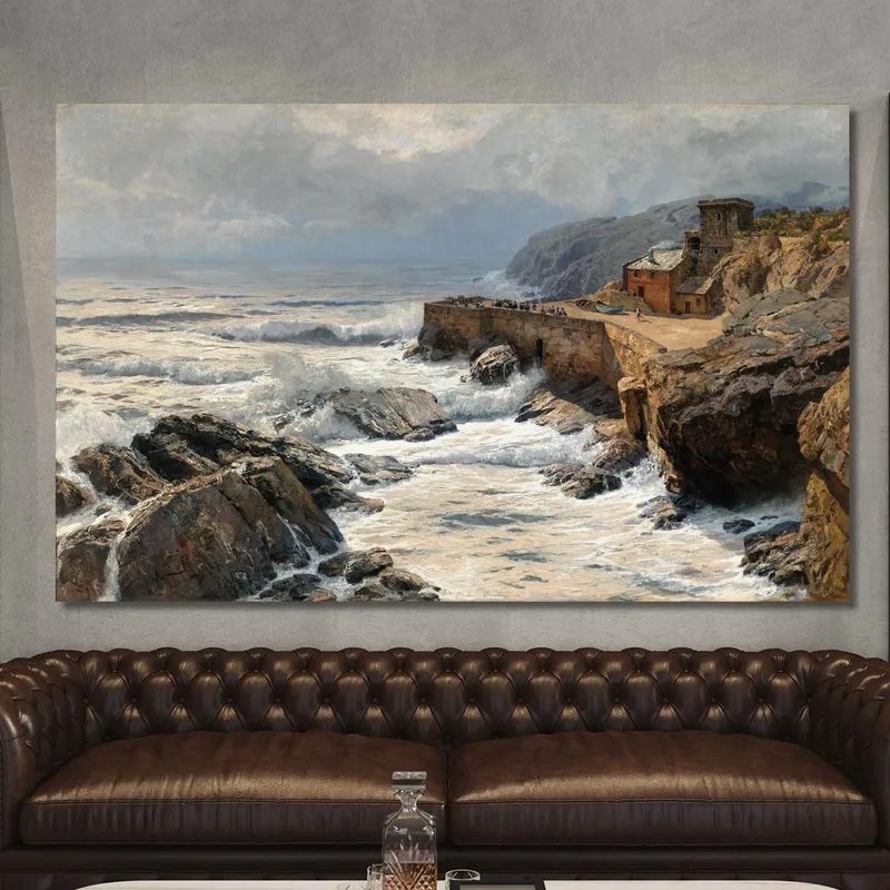 Olas Rompientes En La Riviera De Boccadasse Alfred Zoff