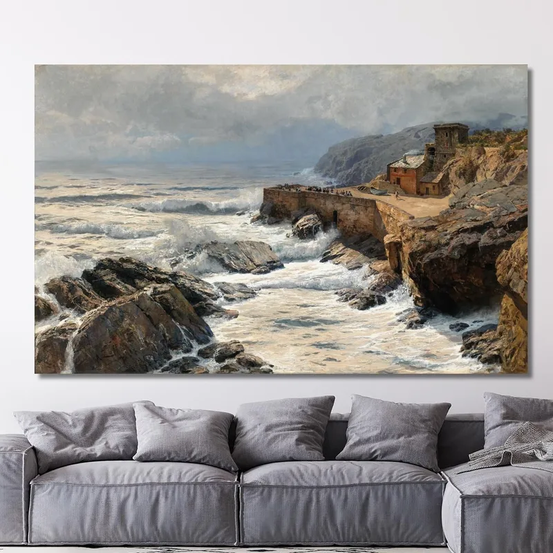 Olas Rompientes En La Riviera De Boccadasse Alfred Zoff