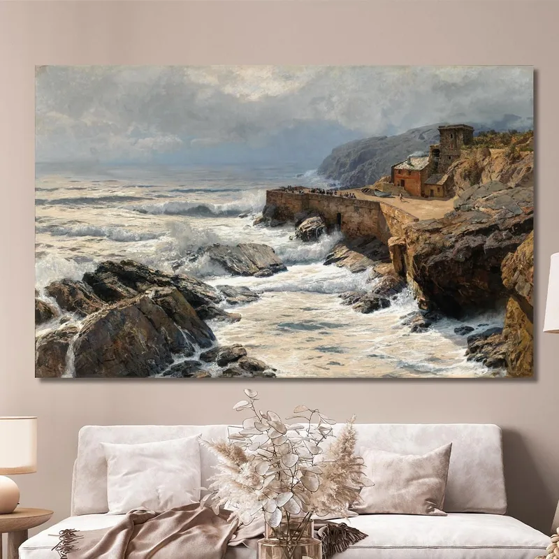 Olas Rompientes En La Riviera De Boccadasse Alfred Zoff