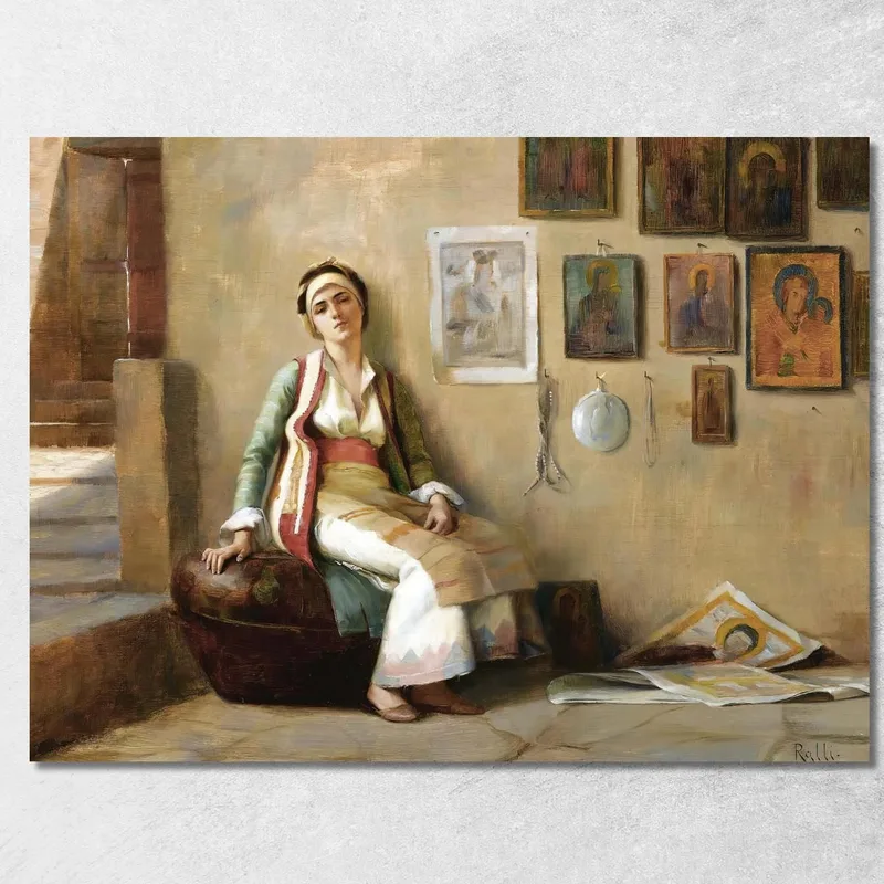 Un Momento Di Riposo Theodoros Ralli quadro stampa su tela