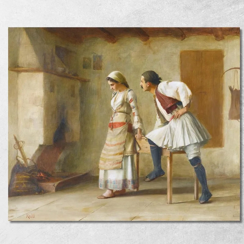 Flirtare Theodoros Ralli quadro stampa su tela