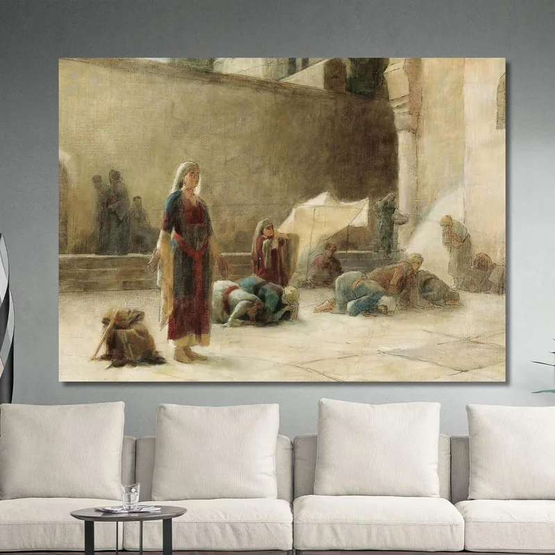 Il Cortile Del Santo Sepolcro A Gerusalemme Theodoros Ralli quadro stampa su tela