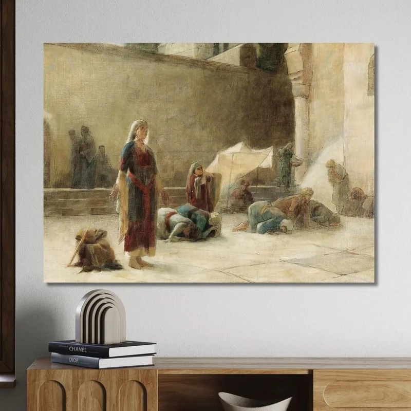 Il Cortile Del Santo Sepolcro A Gerusalemme Theodoros Ralli quadro stampa su tela