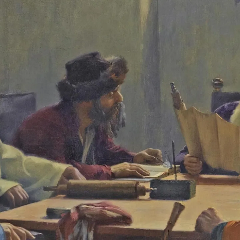 I Sette Rabbini A Gerusalemme Theodoros Ralli quadro stampa su tela