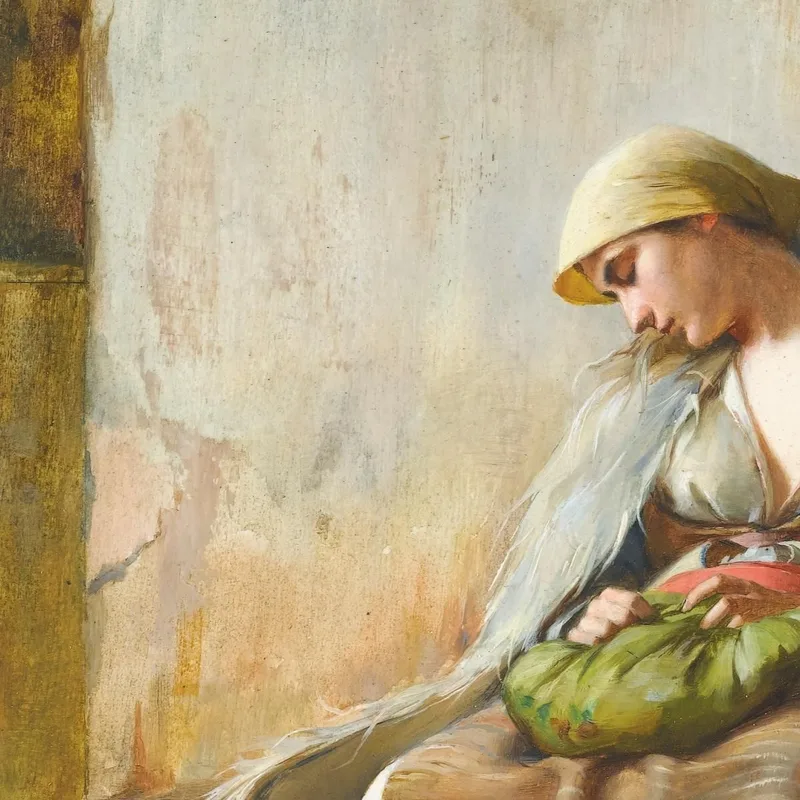 Jeune Fille Dormant Dans Une Église Theodoros Ralli