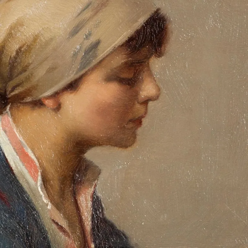 Ragazza Che Intreccia Rami Di Salice Theodoros Ralli quadro stampa su tela