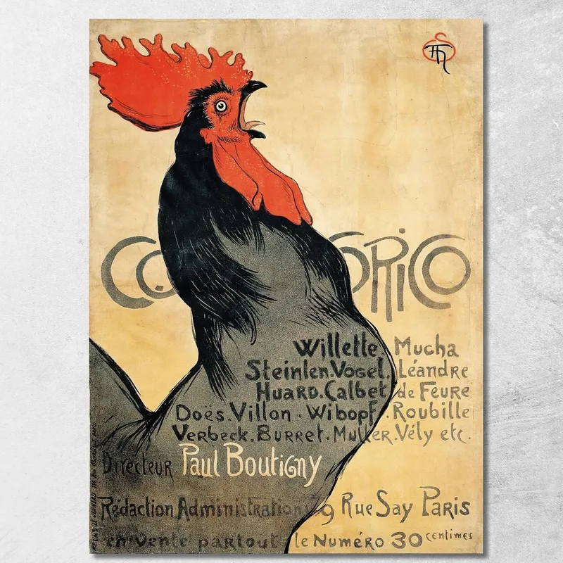 Cock-A-Doodle-Doo Théophile Alexandre Steinlen canvas print