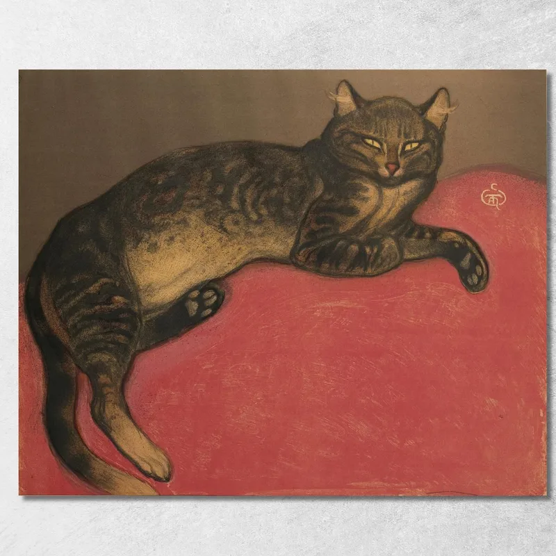 Gato De Invierno Sobre Un Cojín Théophile Alexandre Steinlen cuadro en lienzo