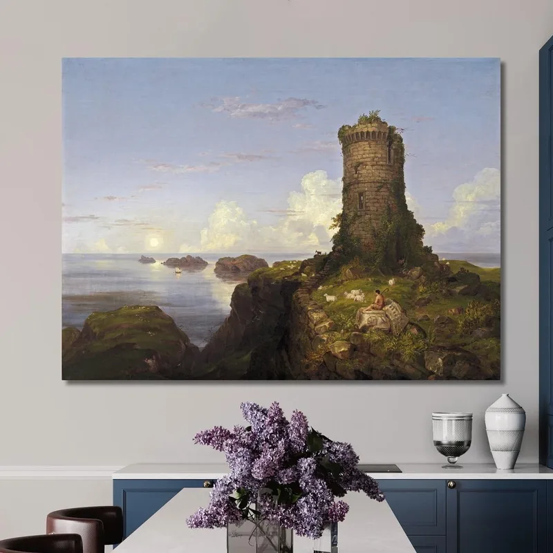 Italienische Küstenszene Mit Zerstörtem Turm Thomas Cole