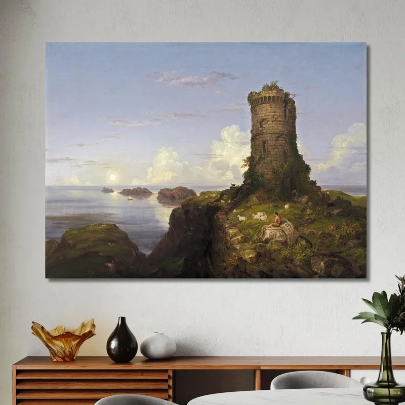 Italienische Küstenszene Mit Zerstörtem Turm Thomas Cole