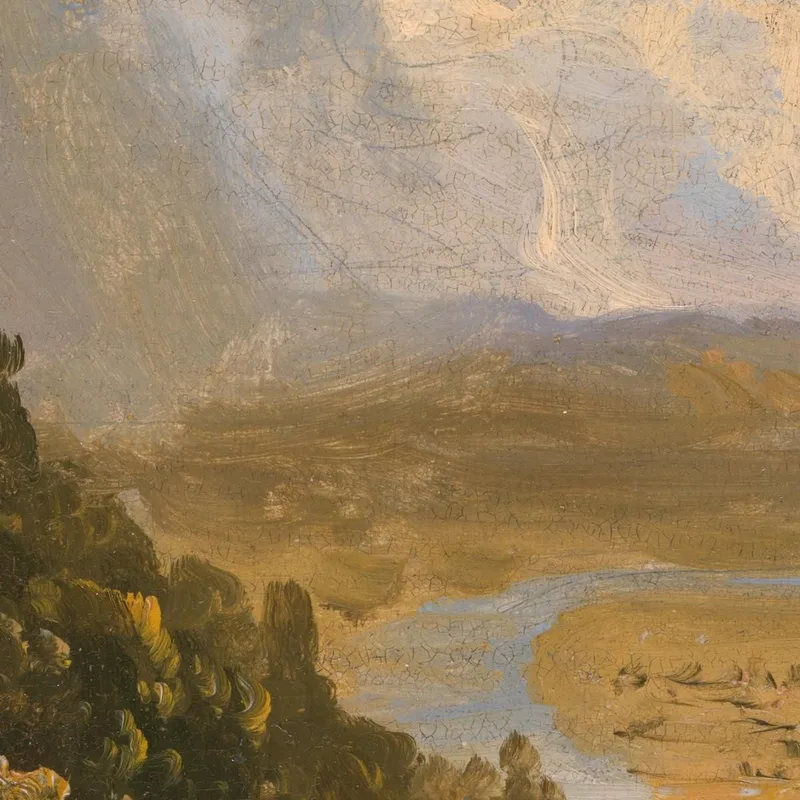 Skizze Für 'Blick Vom Mount Holyoke Northampton Massachusetts Nach Einem Gewitter: Der Oxbow' Thomas Cole