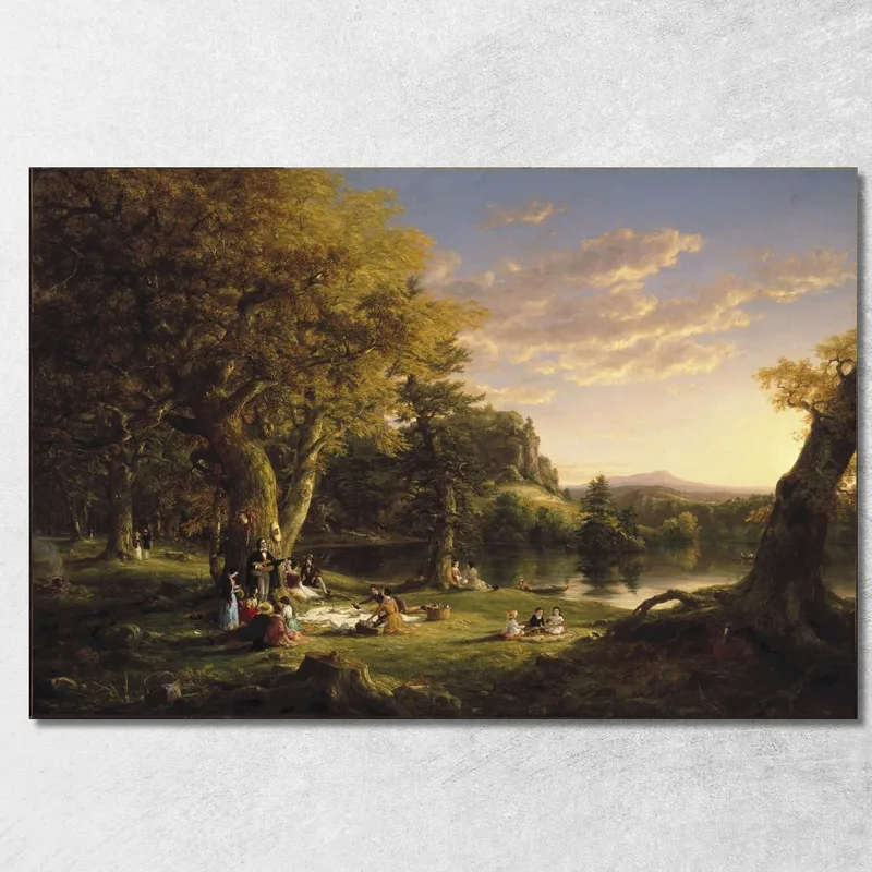 Das Picknick Thomas Cole drucken auf leinwand