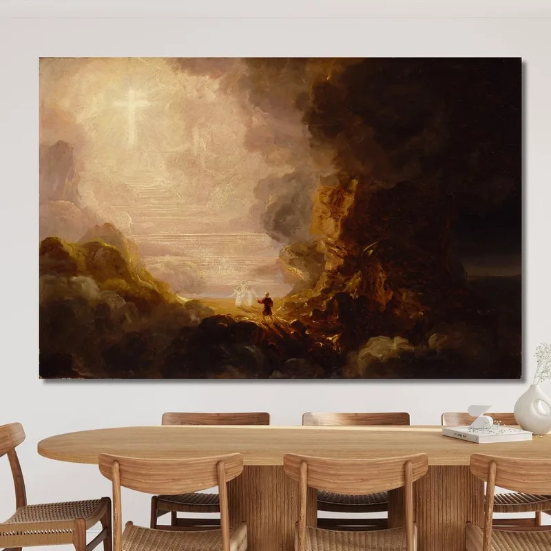El Peregrino De La Cruz Al Final De Su Viaje: Estudio Para La Serie 'La Cruz Y El Mundo' Thomas Cole