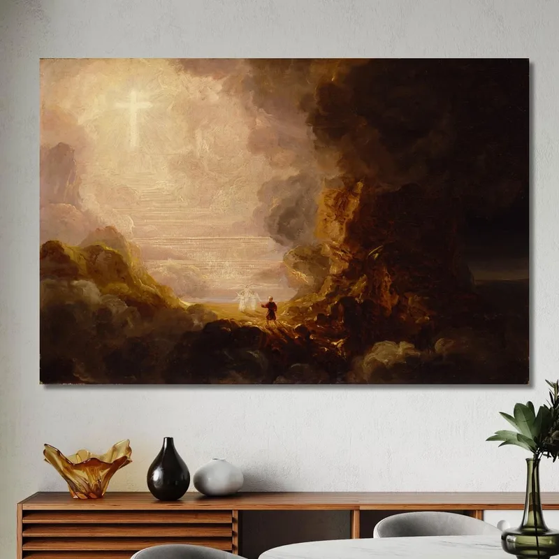 El Peregrino De La Cruz Al Final De Su Viaje: Estudio Para La Serie 'La Cruz Y El Mundo' Thomas Cole