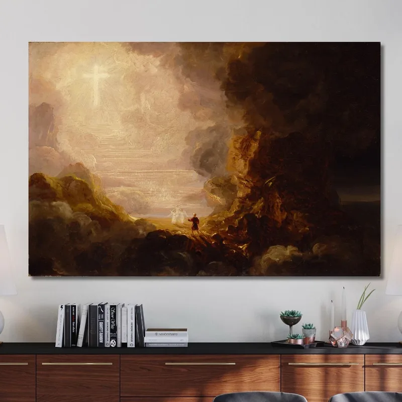 El Peregrino De La Cruz Al Final De Su Viaje: Estudio Para La Serie 'La Cruz Y El Mundo' Thomas Cole