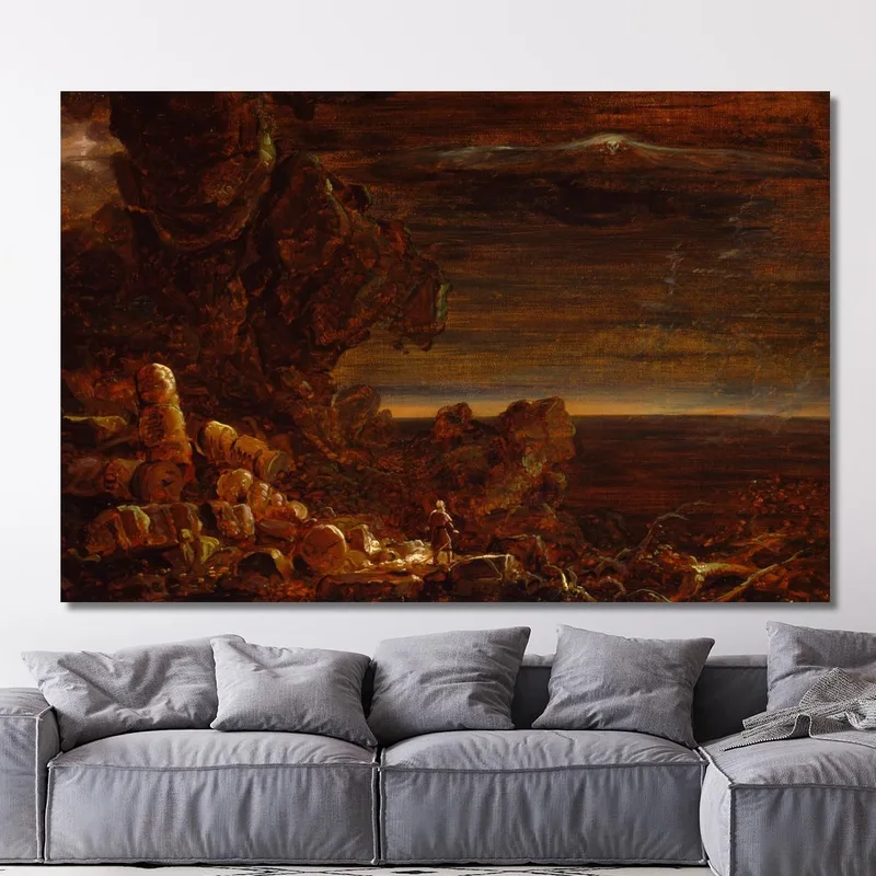 Il Pellegrino Del Mondo Alla Fine Del Suo Viaggio (Studio Per La Serie "La Croce E Il Mondo") Thomas Cole