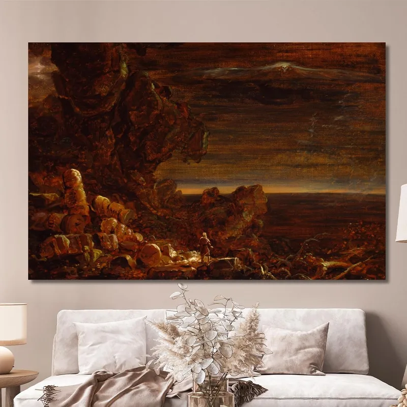 Il Pellegrino Del Mondo Alla Fine Del Suo Viaggio (Studio Per La Serie "La Croce E Il Mondo") Thomas Cole