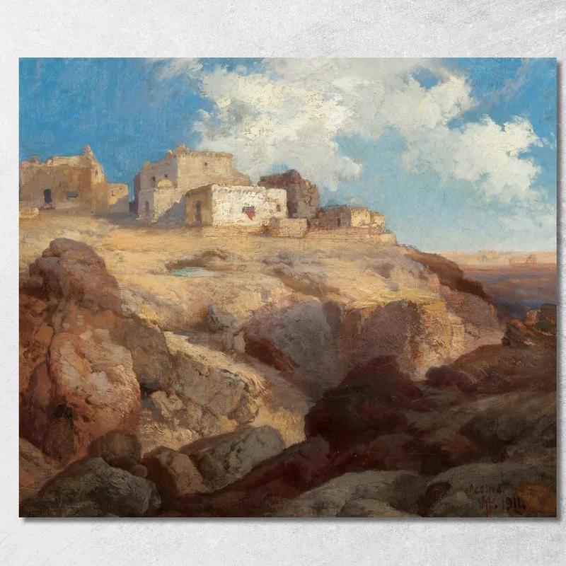 Un Po' Di Acoma, Nuovo Messico Thomas Moran quadro stampa su tela