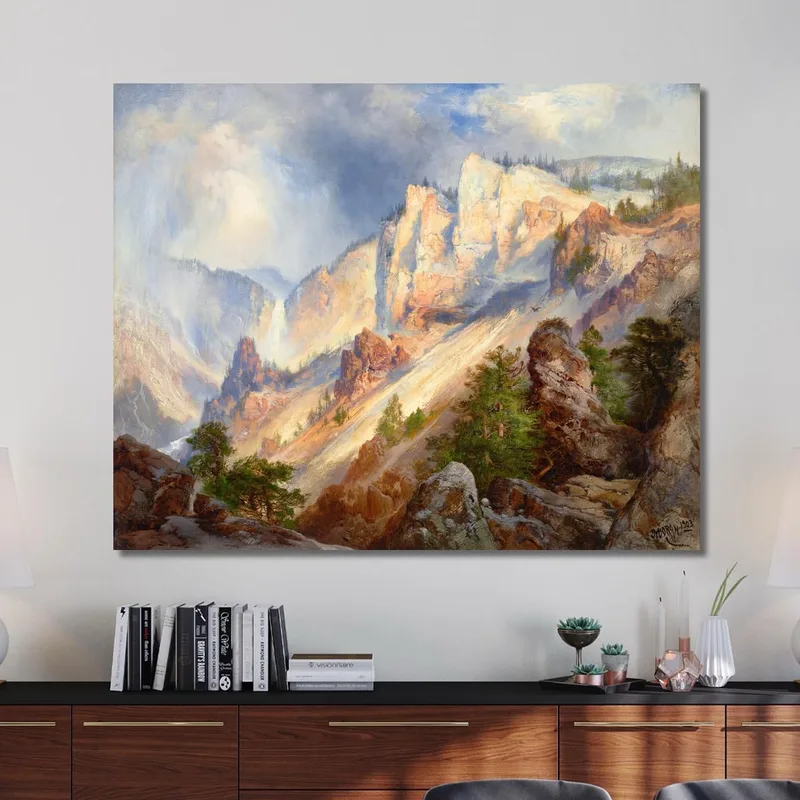 Una Lluvia Pasajera En El Cañón De Yellowstone Thomas Moran