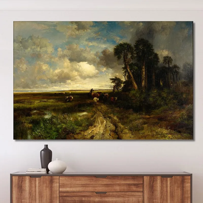 Portare A Casa Il Bestiame Della Costa Della Florida Thomas Moran
