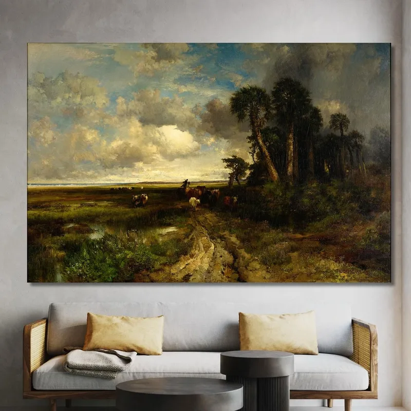 Portare A Casa Il Bestiame Della Costa Della Florida Thomas Moran