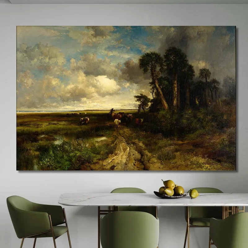 Portare A Casa Il Bestiame Della Costa Della Florida Thomas Moran