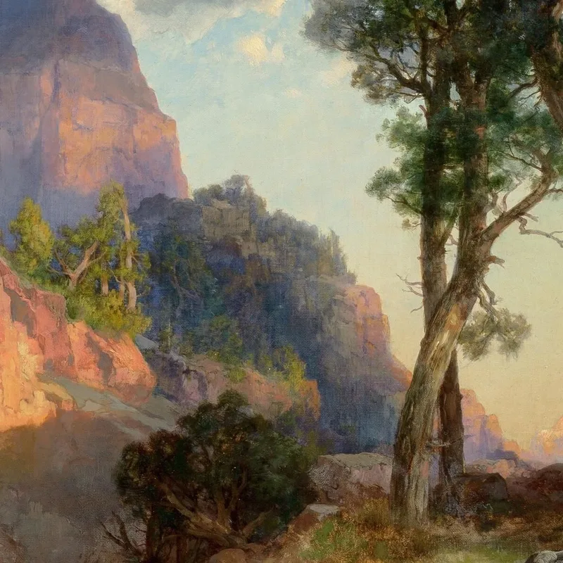 Lion De Montagne Dans Le Repaire Du Grand Canyon Thomas Moran