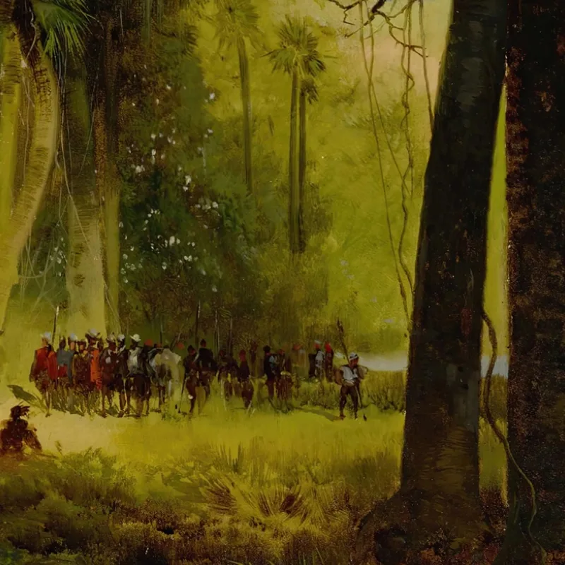Réception De Dominique De Gourgues Par Les Indiens Thomas Moran