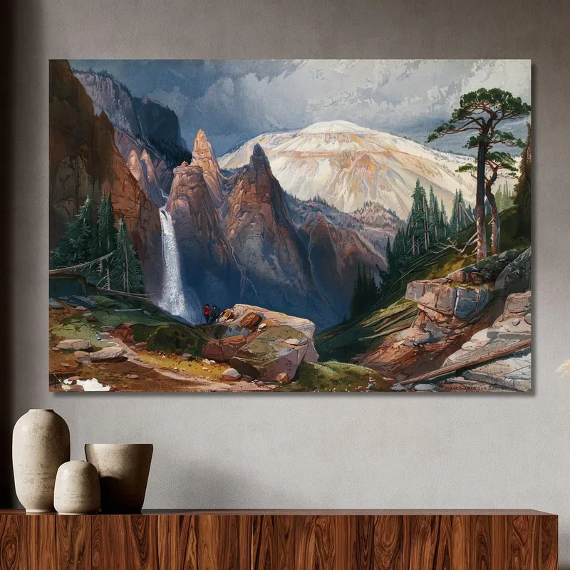 Cataratas Tower Y Sulphur Mountain En Yellowstone Thomas Moran