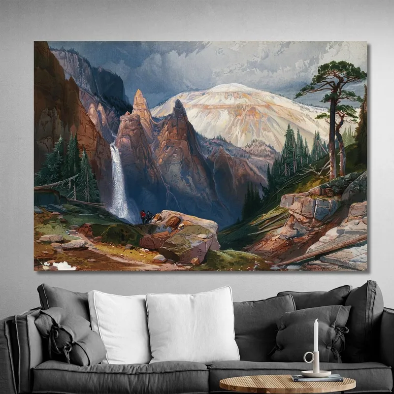 Cataratas Tower Y Sulphur Mountain En Yellowstone Thomas Moran