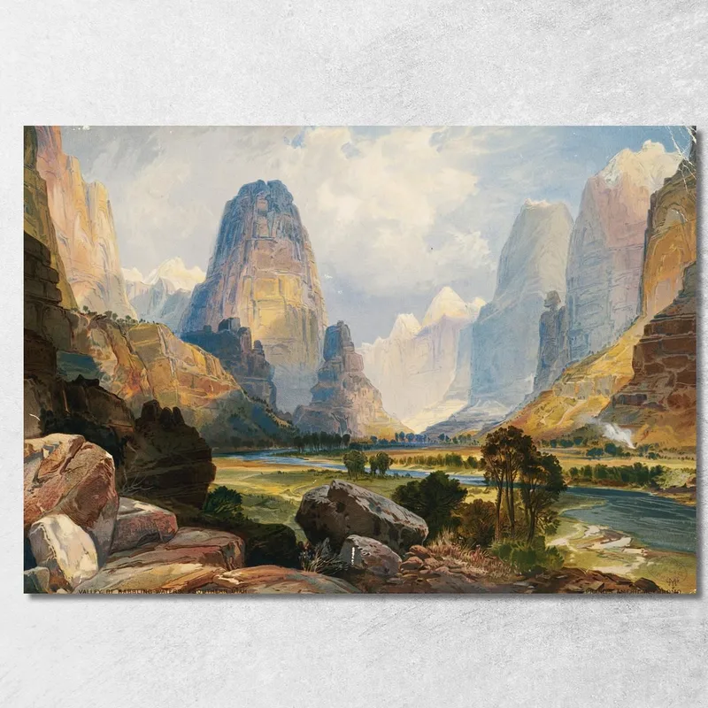 Valle Delle Acque Balbettanti Utah Meridionale Thomas Moran quadro stampa su tela