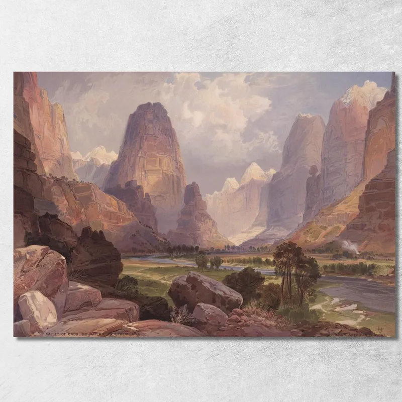 Valle Delle Acque Balbettanti Utah Meridionale Thomas Moran quadro stampa su tela