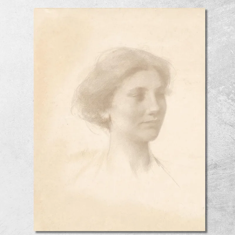 Kopf Eines Mädchens Thomas Wilmer Dewing drucken auf leinwand