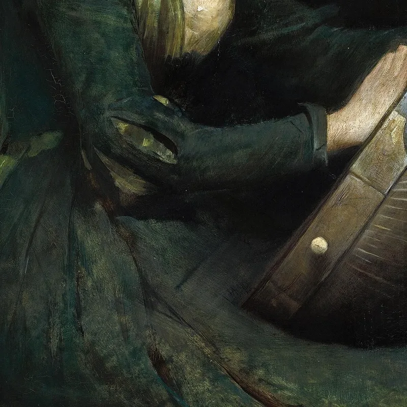 Donna Con Un Liuto Thomas Wilmer Dewing