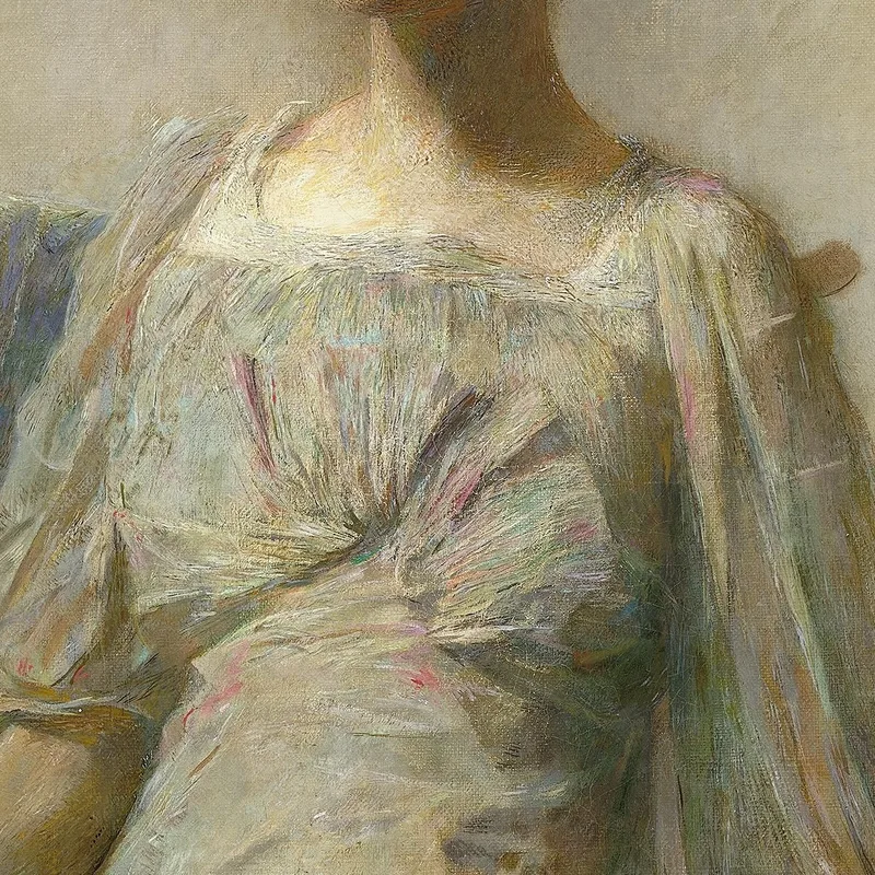 Dame Avec Un Masque Thomas Wilmer Dewing