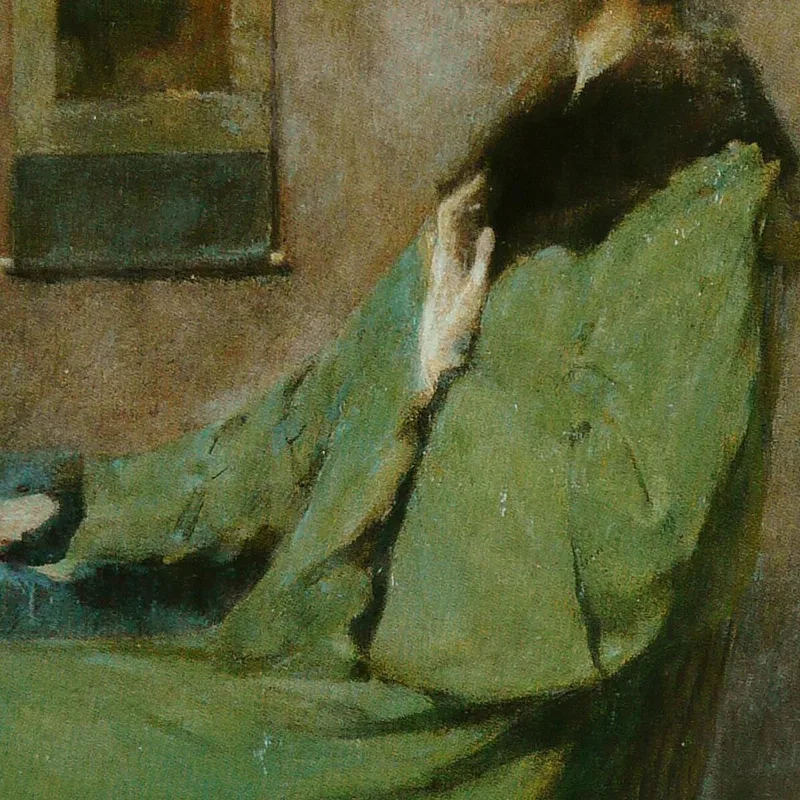 Portrait D'Une Dame Tenant Une Rose Thomas Wilmer Dewing