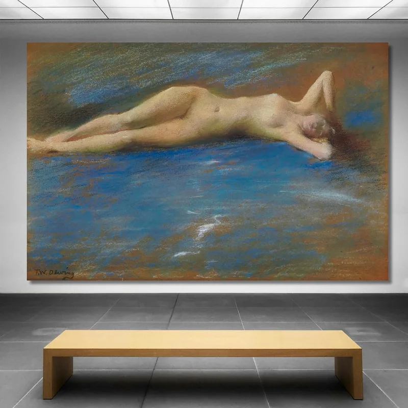Figure De Jeune Fille Nue Allongée Thomas Wilmer Dewing