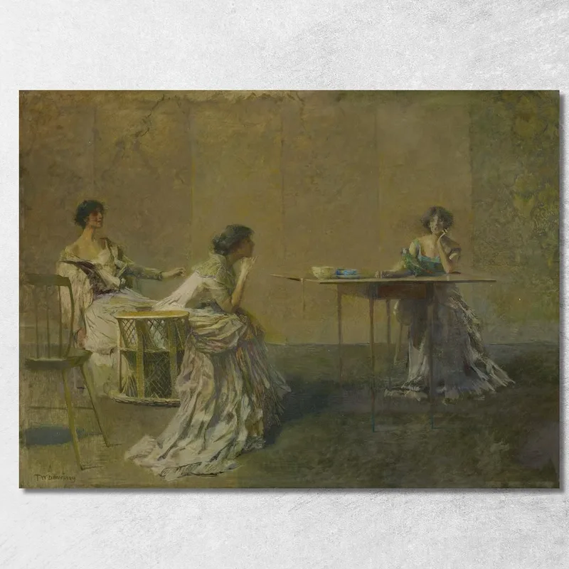 Le Commérage Thomas Wilmer Dewing tableau impression sur toile