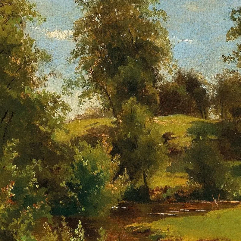 Un Paisaje Montañoso Con Arroyo Tina Blau